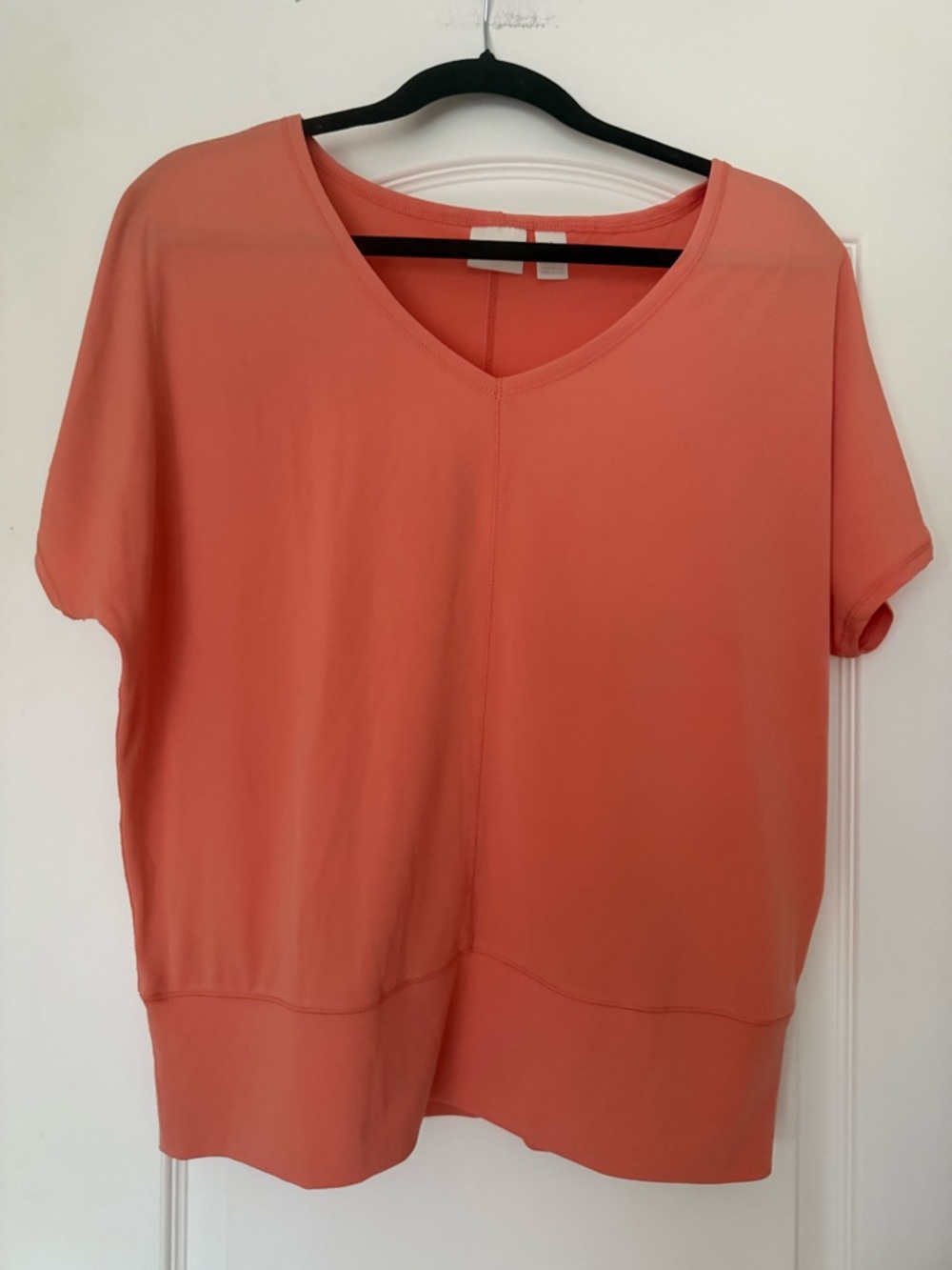 Chico's Coral V-Neck Short Sleeve Top